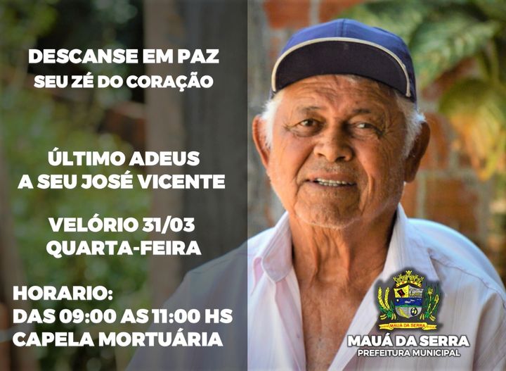  Falecimento de José Vicente Lira em Mauá da Serra