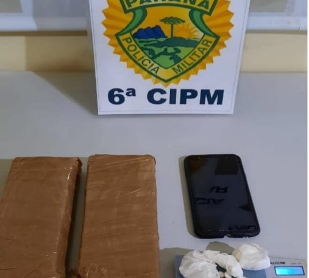  PM de Lidianópolis encaminha dois adolescentes e apreendem mais de 1,3 quilo de maconha e cocaína