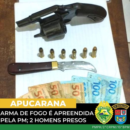  Dois homens são presos com arma de fogo em Apucarana