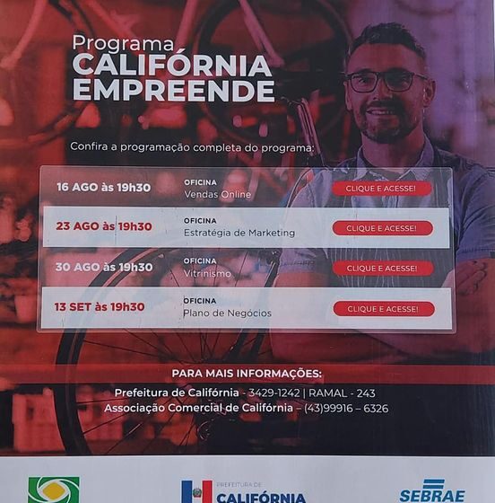  Prefeitura oferece cursos para empresários de Califórnia