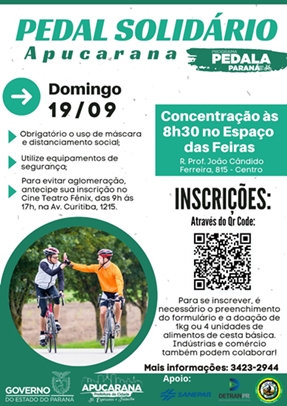 Apucarana promove pedal solidário neste domingo