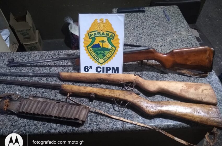  Em Arapuã, três são presos por porte ilegal de arma de fogo
