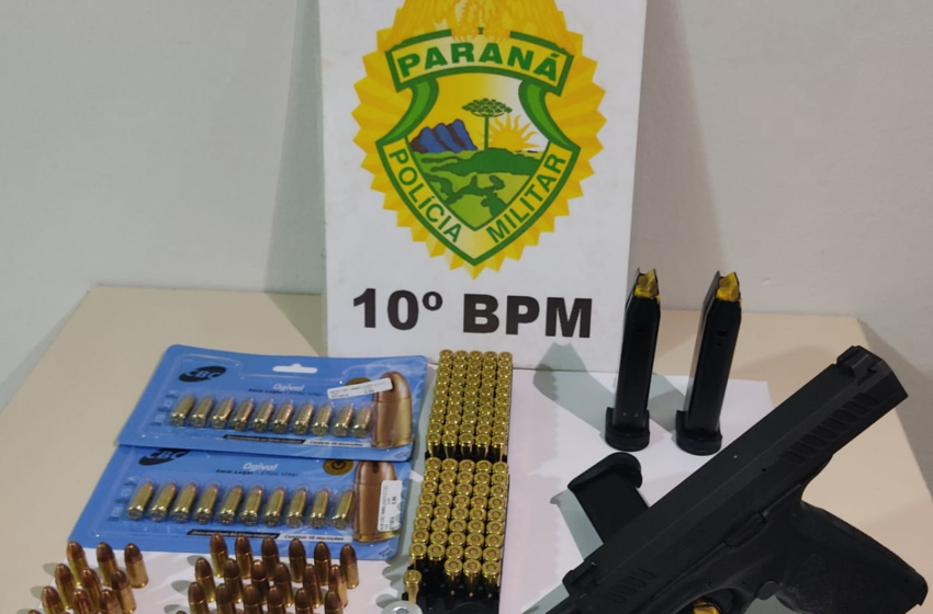  PM prende homem e apreende arma de fogo e 159 munições em Apucarana