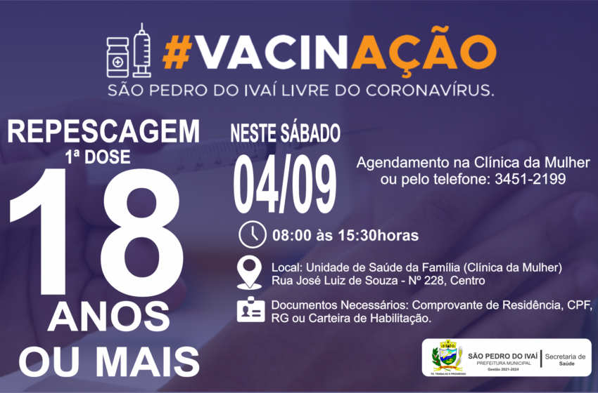  São Pedro do Ivaí abre novo grupo de vacinação contra a Covid-19