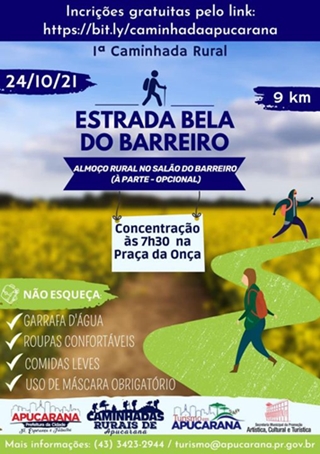 Apucarana promove 1ª Caminhada Rural Estrada Bela