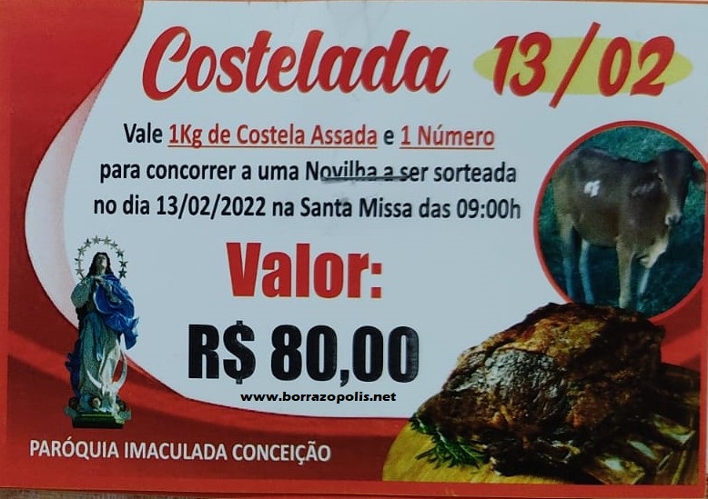  Paróquia Imaculada Conceição de Borrazópolis promove Costelada