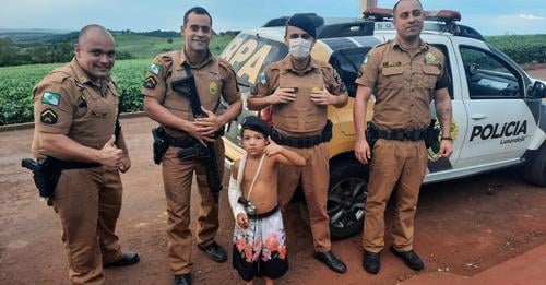  Policiais militares realizam sonho de menino de 6 anos em São João do Ivaí