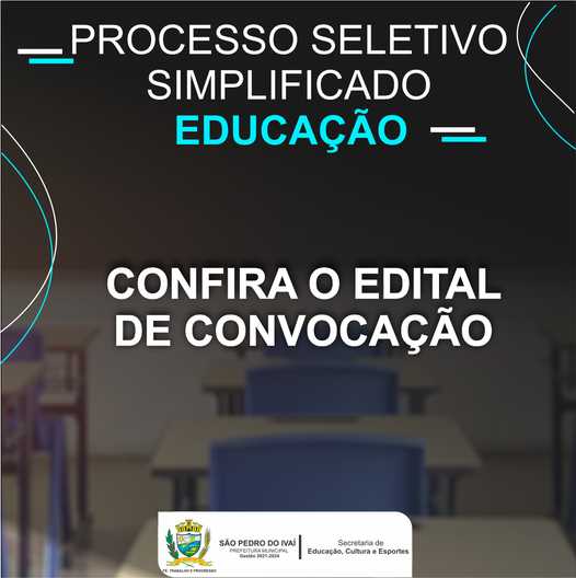  Prefeitura de São Pedro do Ivaí divulga edital de convocação de professores aprovados em PSS