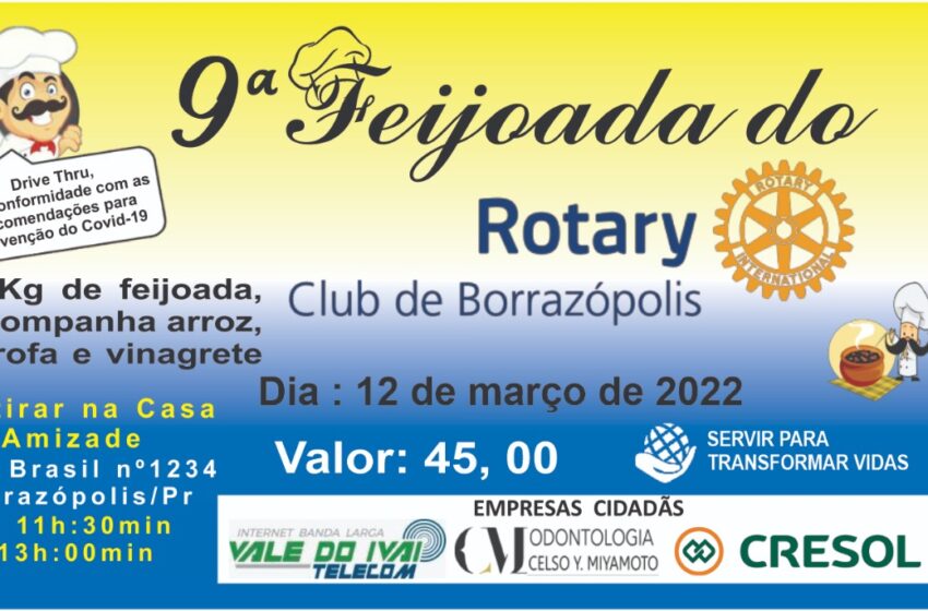  VEM AÍ – 9ª Feijoada do Rotary de Borrazópolis