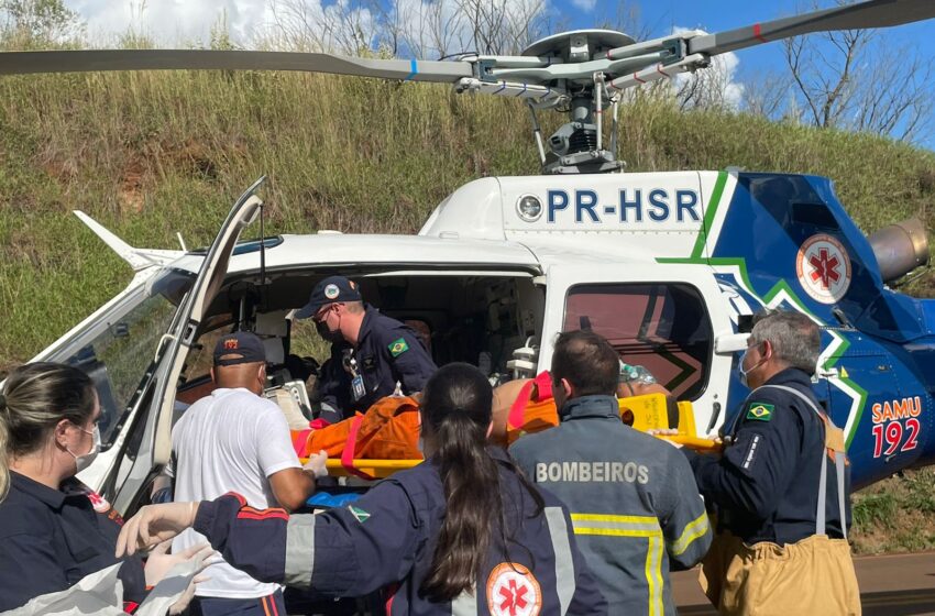  Acidente resultou em feridos e mobiliza resgate com helicóptero em Bom Sucesso