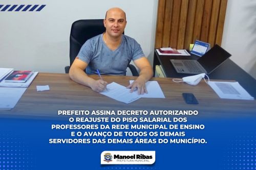  Prefeito Corona assina decreto autorizando reajuste para o piso salarial dos professores de Manoel Ribas
