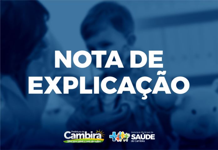  Nota de explicação da Autarquia de Saúde de Cambira