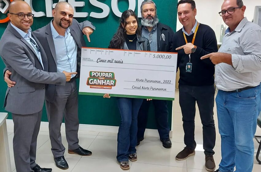  Cresol divulga o prêmio do segundo sorteio da campanha Poupar para Ganhar