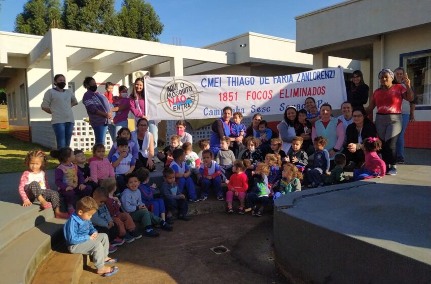  CMEI Thiago Faria Zanlorenzi é a escola que mais eliminou focos do mosquito da dengue em Marilândia do Sul