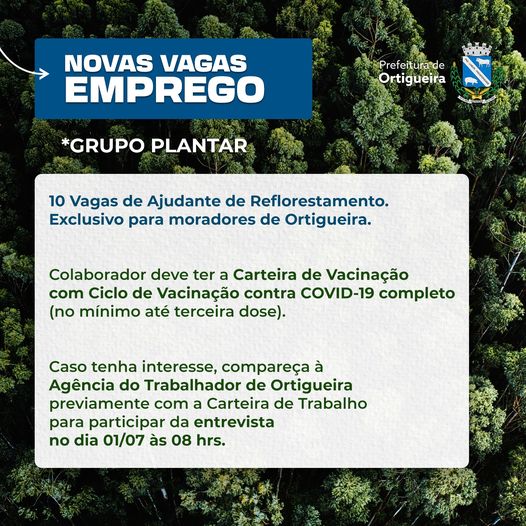  Oportunidade de emprego para Ortigueira