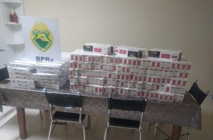  Operação Narco Brasil apreende 254 pacotes de cigarros contrabandeados do Paraguai em bagageiro de ônibus, em Rolândia