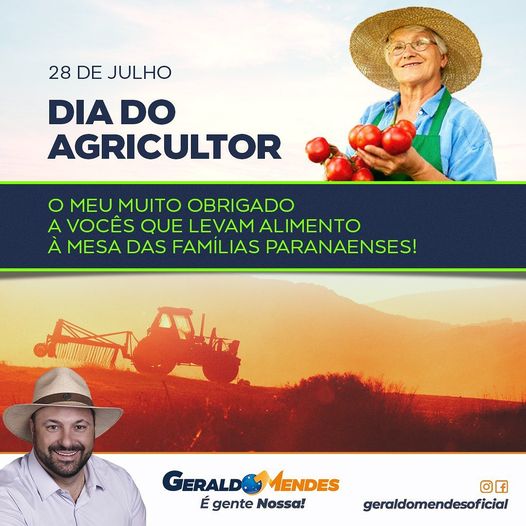  Mensagem do amigo Geraldo Mendes a todos agricultores pelo seu dia