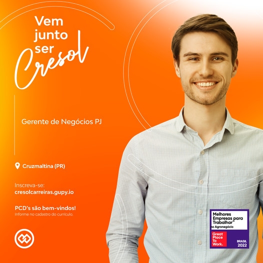  CRESOL – Oportunidade de emprego na unidade de Cruzmaltina