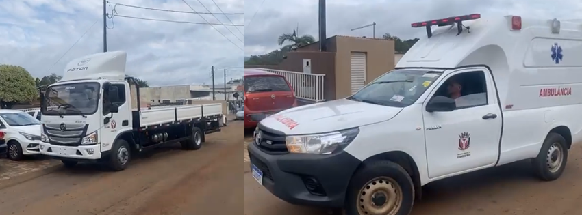  GRANDES RIOS – Município recebe ambulância e caminhão 3/4 zero km