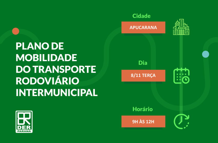  Plano de mobilidade intermunicipal será discutido em Apucarana no dia 8 de novembro