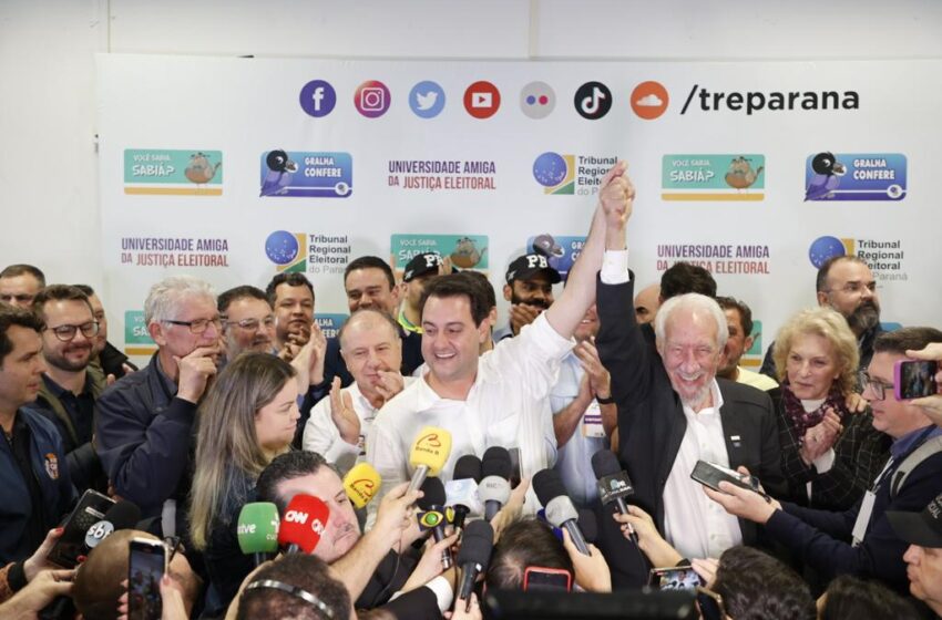  Ratinho Junior é reeleito com 69,6% dos votos válidos e mais de 4 milhões de votos no Paraná