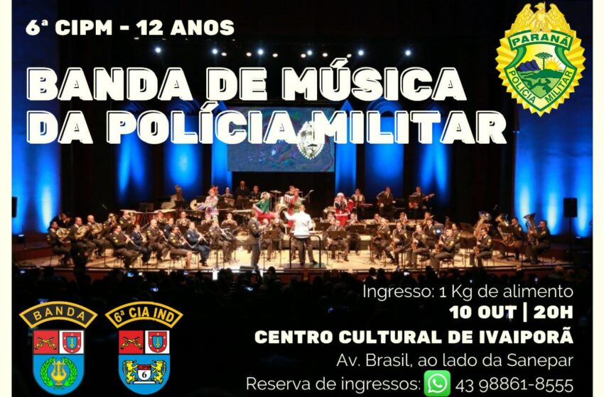  Prazo de retirada do convite para assistir o Concerto da Banda de Música da Polícia Militar do Paraná vai até quarta-feira (5)