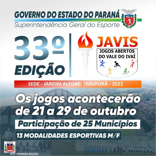  Jardim Alegre realiza a 33ª Edição dos Jogos Abertos do Vale do Ivaí