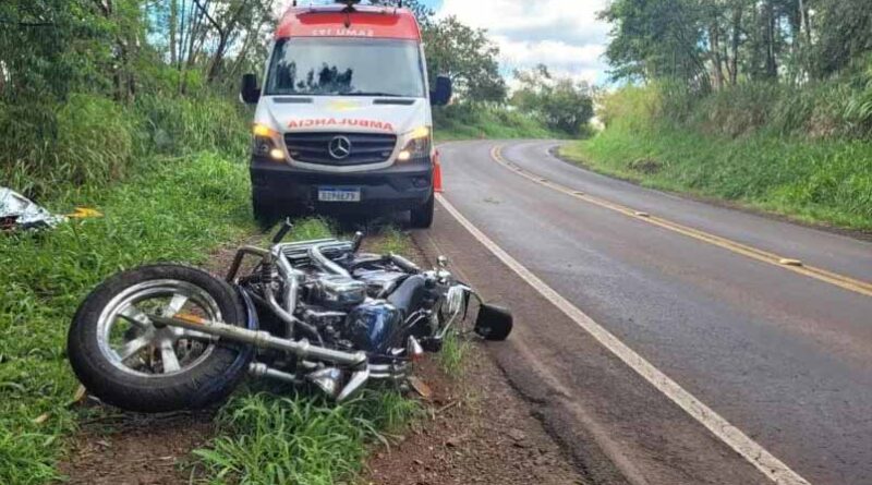  Motociclista de 66 anos morre em acidente próximo a Apucarana