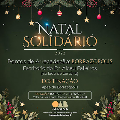  OAB promoveu campanha Natal Solidário em prol da APAE de Borrazópolis