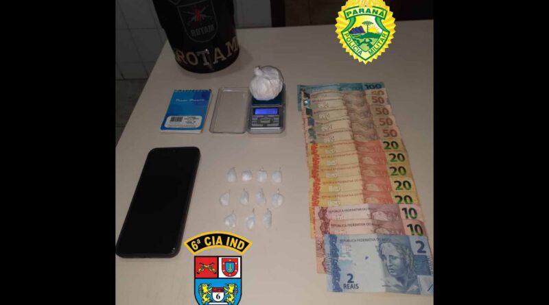  PM de Ivaiporã prende suspeito por tráfico e apreende cocaína