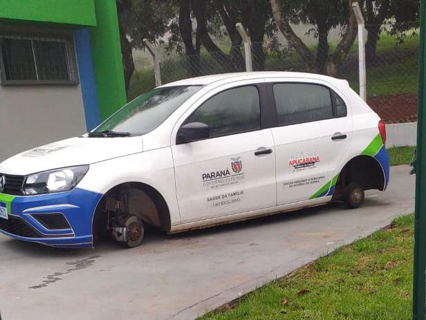  Veículo da saúde de Apucarana tem as quatro rodas furtadas