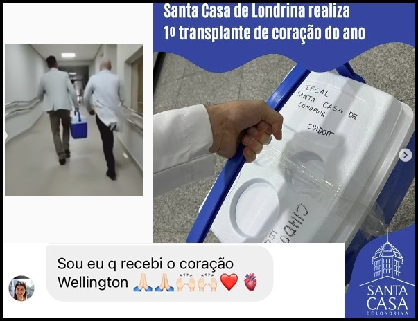  Santa Casa de Londrina realiza o 1º transplante de coração do ano, paciente é moradora de Grandes Rios