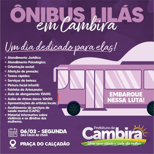  Cambira receberá o Ônibus Lilás