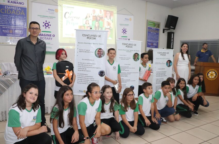  1º Concurso de Poesia do Rotary Club Ivaiporã premia 3 alunos do 5º ano da rede municipal de ensino