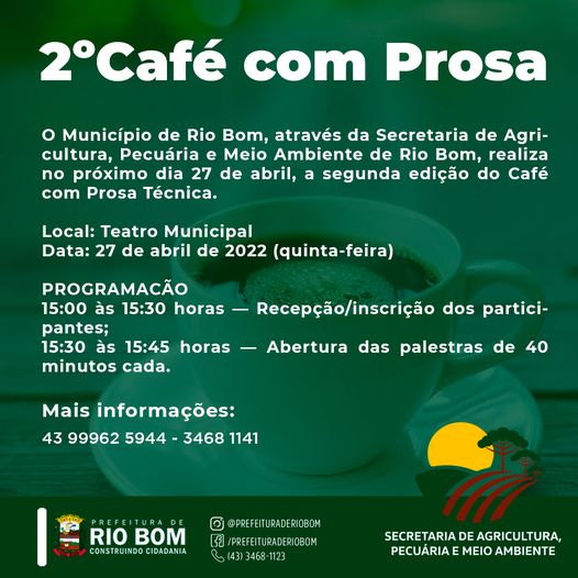  Rio Bom realiza segunda edição do Café Com Prosa Técnica
