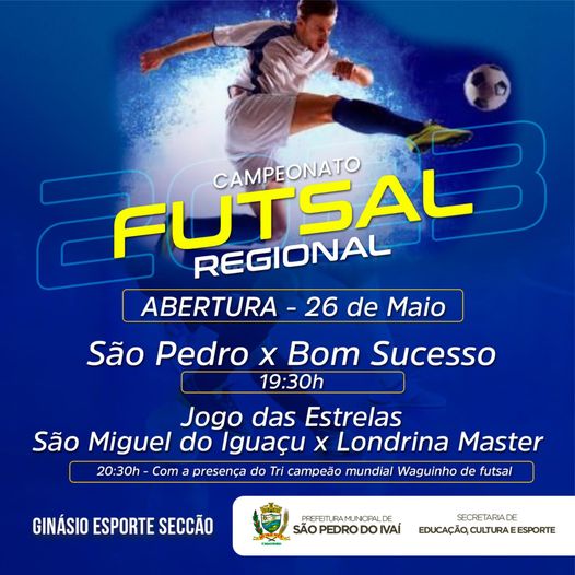  São Pedro do Ivaí abrirá campeonato regional de futsal com partida reunindo craques