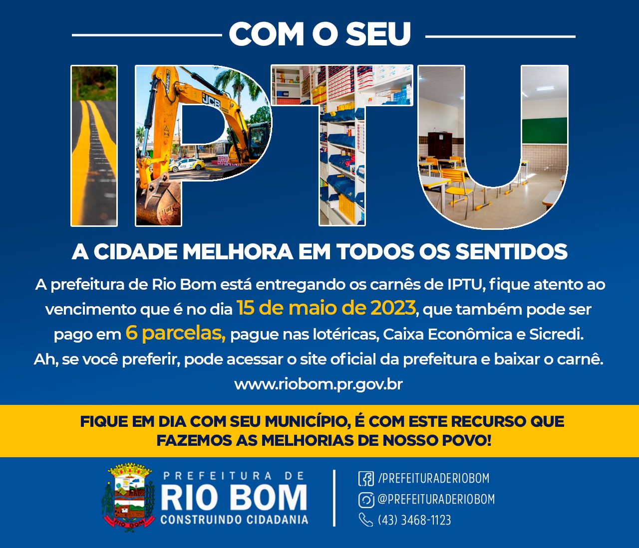 Prefeitura de Rio Bom inicia IPTU 2023