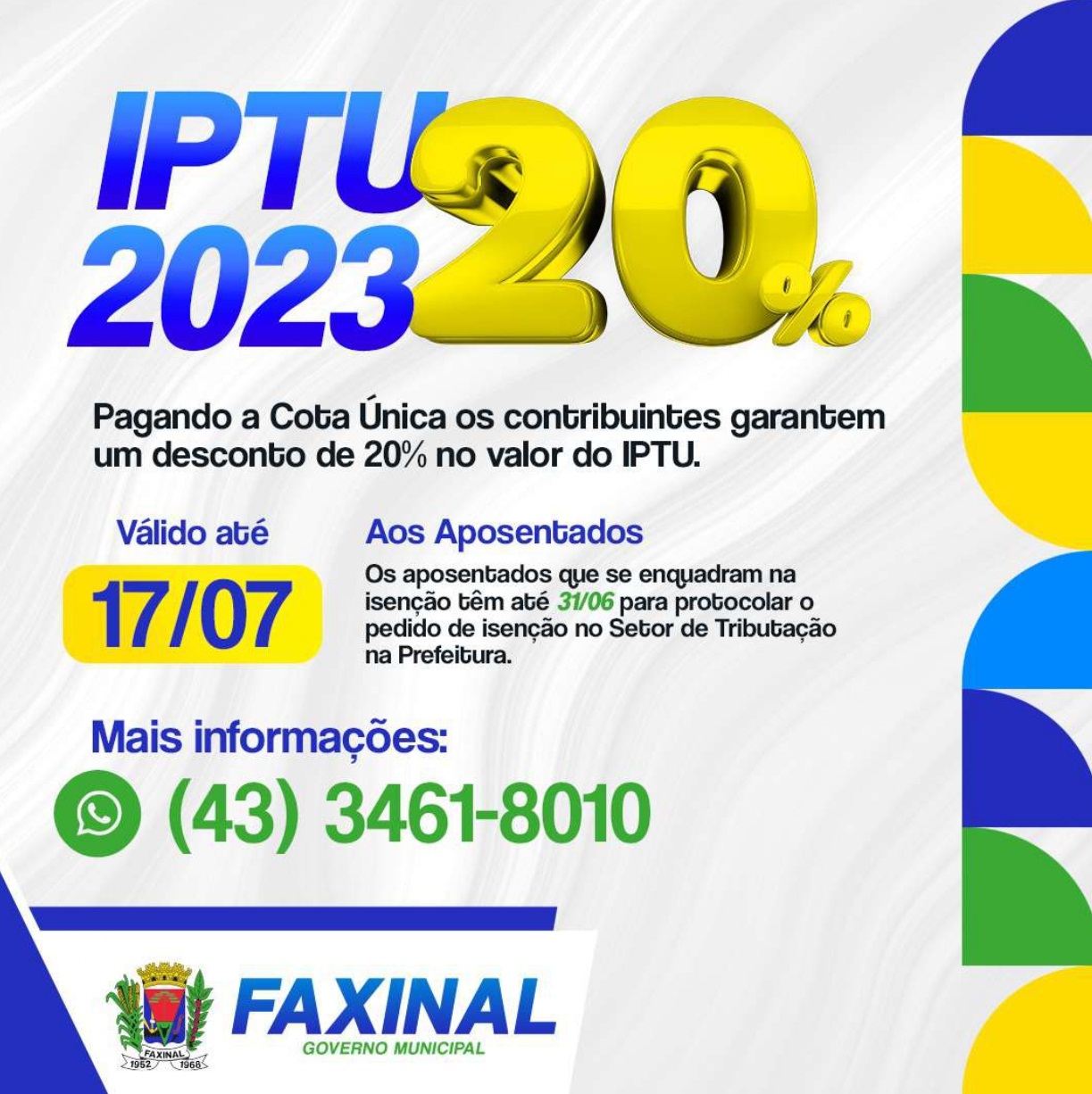 FAXINAL – IPTU 2023