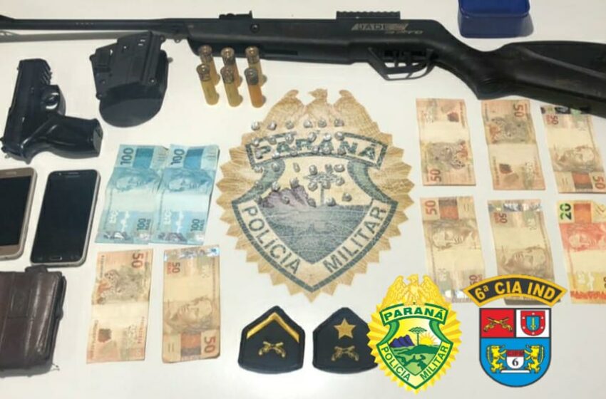  PM de Borrazópolis prende traficante e apreende armas