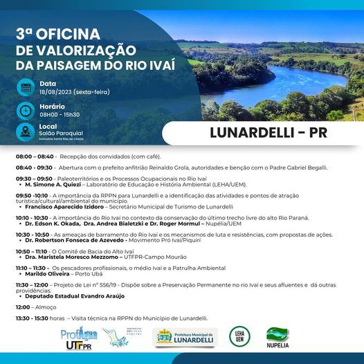  Lunardelli e instituições acadêmicas promovem a 3ª Oficina de Valorização da Paisagem do Rio Ivaí