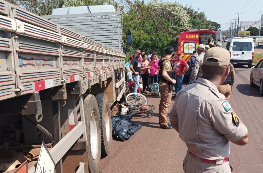  Ciclista de 63 anos morre atropelado por caminhão em Ivaiporã