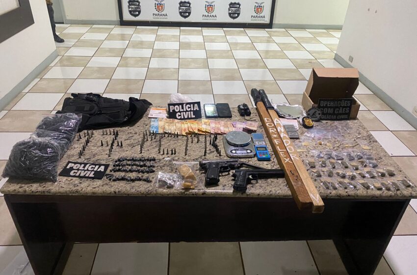  ‘Dorflex’, drogas e arma: apreensão da Polícia Civil de Apucarana chama atenção