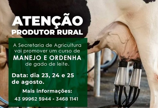  Secretaria de Agricultura promove curso de manejo e ordenha em Rio Bom