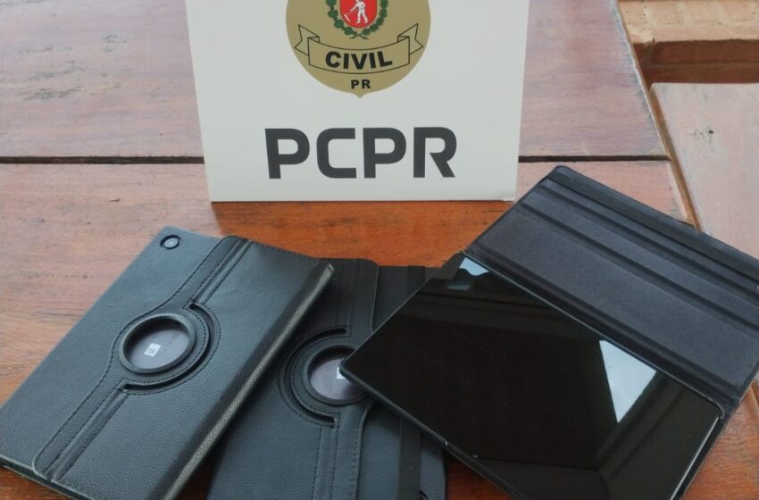  Tablets furtados de colégio são recuperados pela Polícia Civil de Arapongas