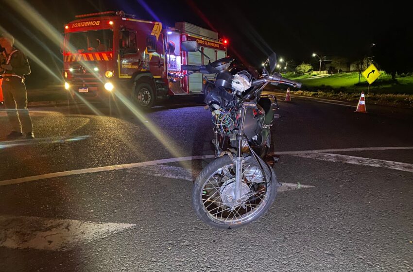  Motociclista fica ferido após bater contra ônibus em Cambira