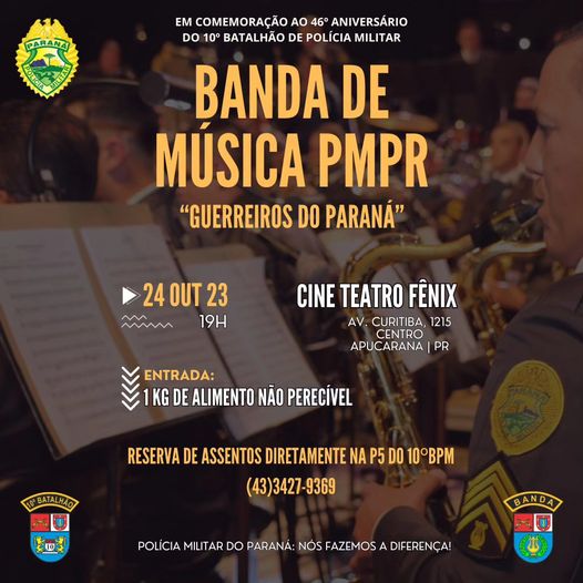  Convite da Banda de música da Polícia Militar do Paraná