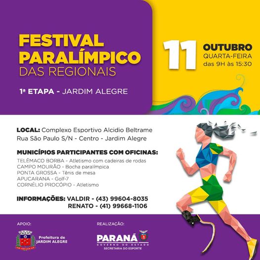  Jardim Alegre promova o Festival Paralímpico das Regionais