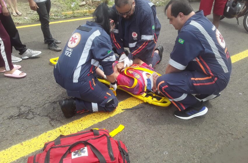  Motociclista sofre convulsão e cai na Vila Nova em Apucarana