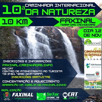  Caminhada Internacional da Natureza de Faxinal será dia 12 de novembro