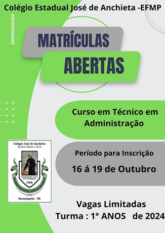  Colégio José de Anchieta de Borrazópolis oferece curso técnico em administração